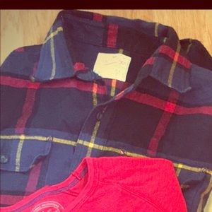 American Eagle plaid button down,